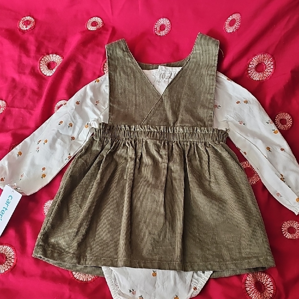 Carter's Olive Green Corduroy Diaper Cover Set